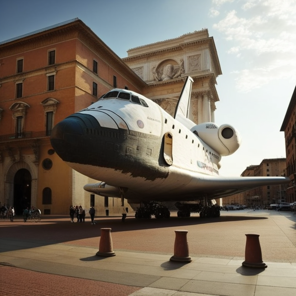 BenMCL9_space_shuttle_plane_italian_designer_style_landing_in_R_d1cf42aa-7271-4608-9577-1b1878e35d3d